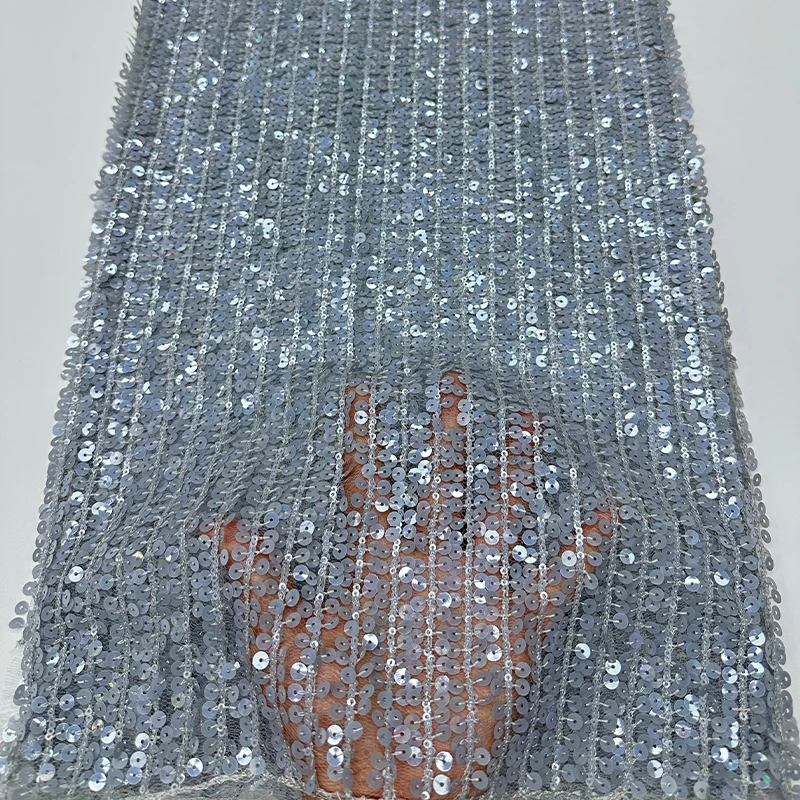 French high-quality mesh fabric, African fashionable sequins, random stripes, sequins, handicrafts, lace and embroidery fabric