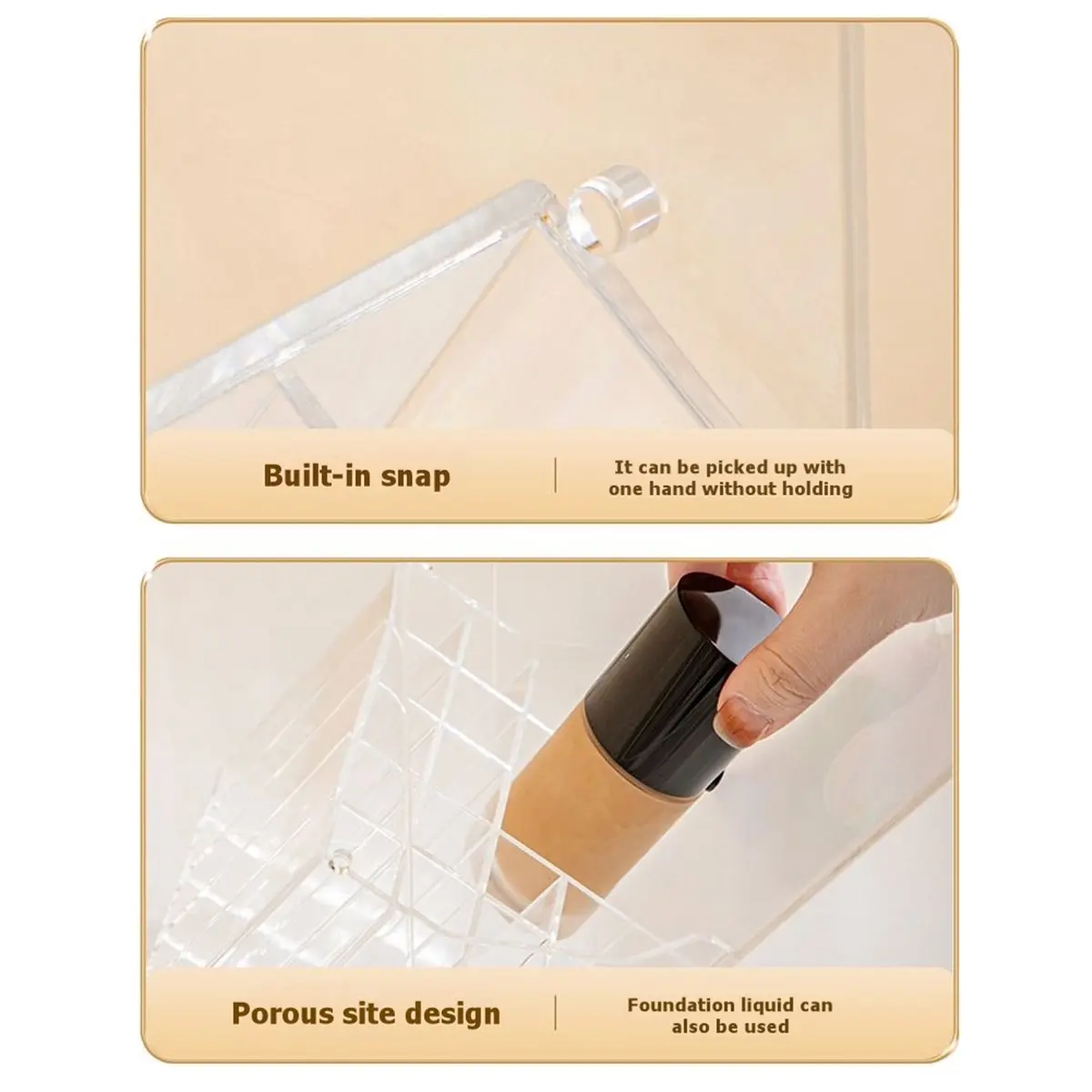 618 Mega Sale Flip-Top Clear Makeup Brush Holder Cosmetic Storage Box Dust-Proof Desktop Organizer for Brushes and Accessories