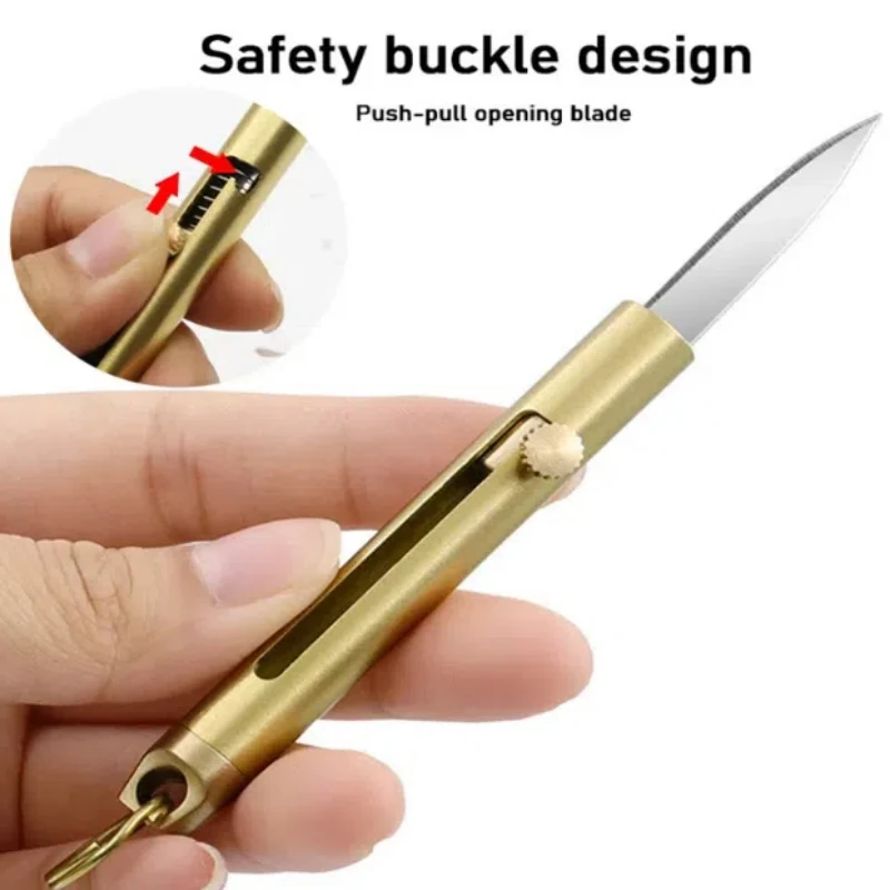 Stainless Steel Mini EDC Knife With Keychain Loop - Portable Outdoor Self-Defense Knife Pendant - Multipurpose Key Ring Tool