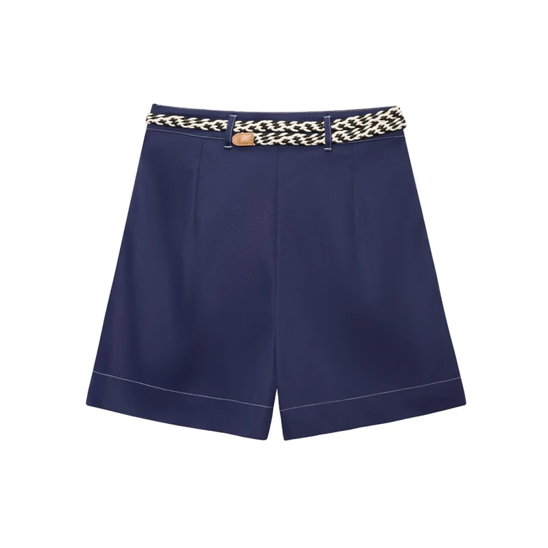 KEYANKETIAN 2025 Summer New Women's With Belt Decoration Mini Skirt Leisure style Side Zipper High Waist Asymmetrical Pantskirt