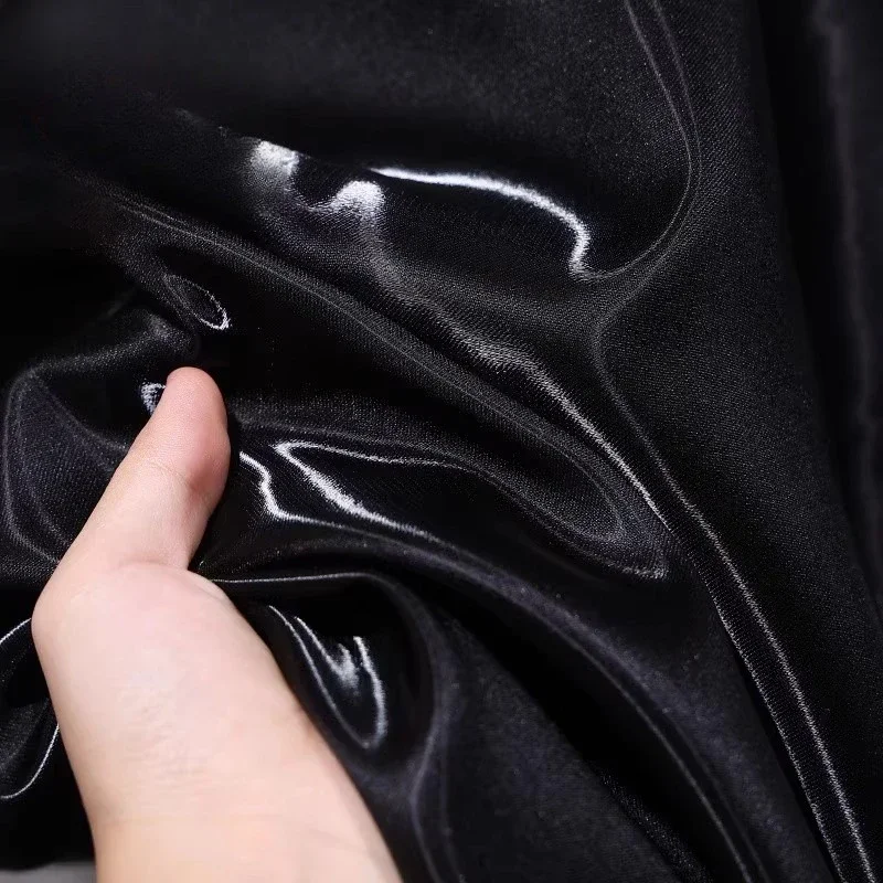 

Liquid Water Satin Fabric Smooth Crystal Silk Reflective Sewing Wedding Dress Evening Gown Skirt Pants Designer DIY Fabric