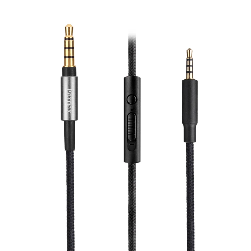 Nylon Audio Cable with mic For JBL LIVE 400BT 500BT 660NC 650BTNC T750BTNC Duet BT/NC Tune 700BT CLUB ONE 700BT 950NC Tour ONE