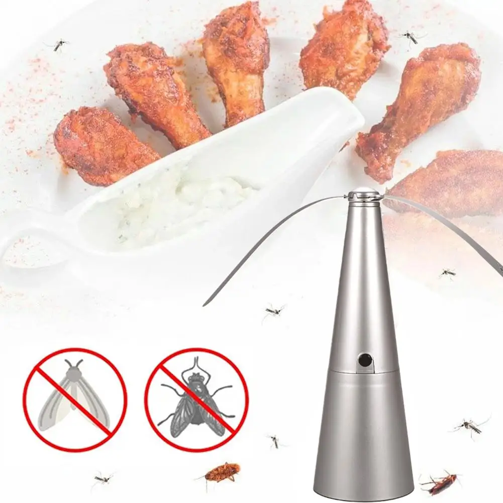 Bug Fan Fly Deterrent With Holographic Blades To Clear Flies Repellent Table Battery Protector Mosquitoes Food Bugs Powered F7B4