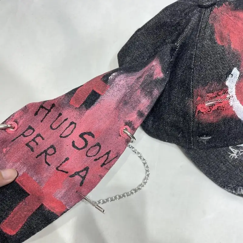 31BB Printed Baseball Cap with Extended Panels and Forward-Facing Bill