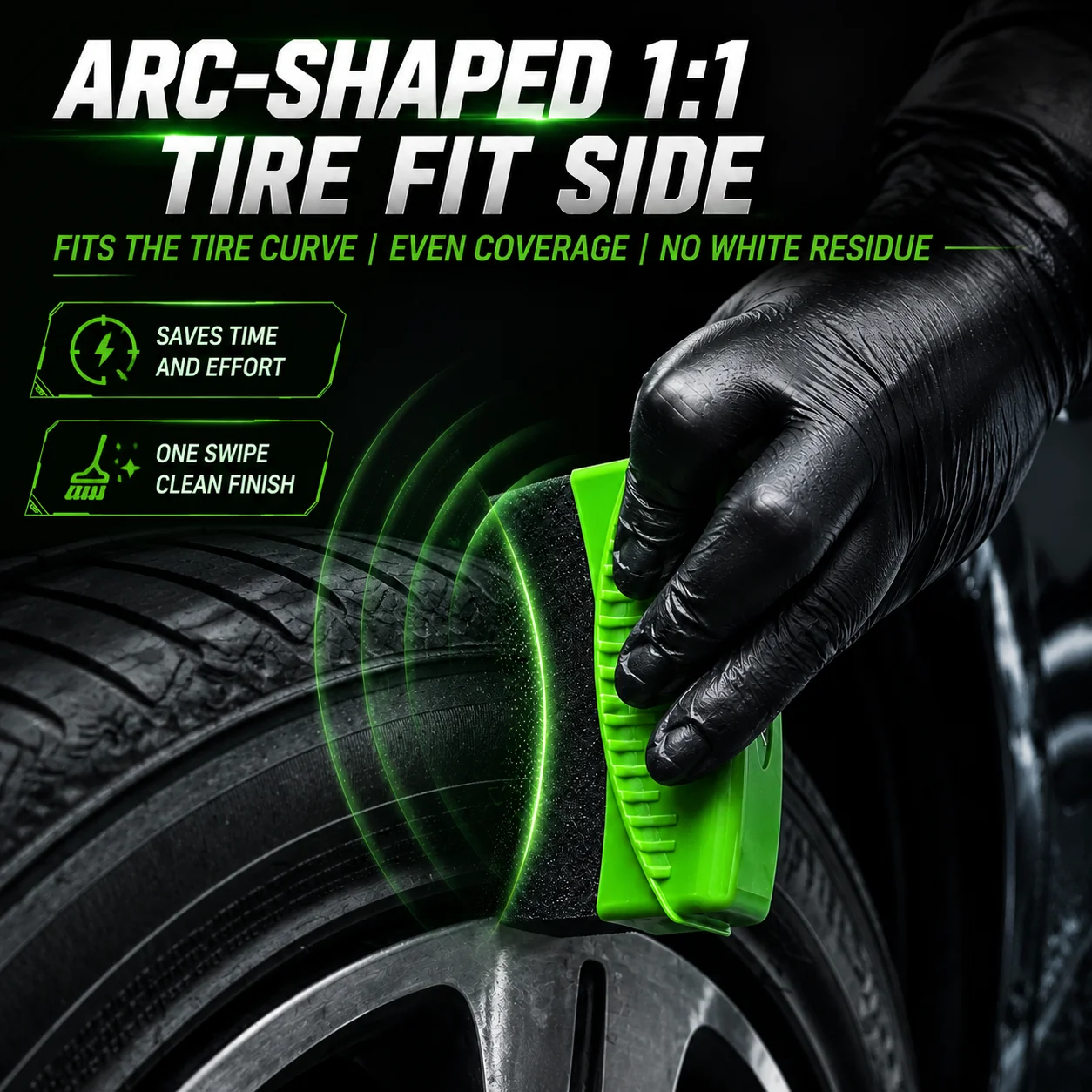 MORAY car tire rectangle, wax polishing, shining pad sponge, suitable for tire beauty and contour repair