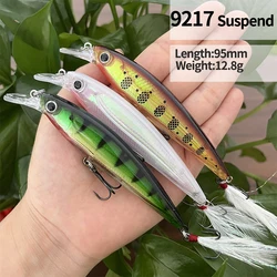 13g 95mm Suspending Minnow Fishing Lures Pesca Wobbler Laser Artificial Hard Bait Trout Carp Swimbait Jerkbait Fishing Supplies