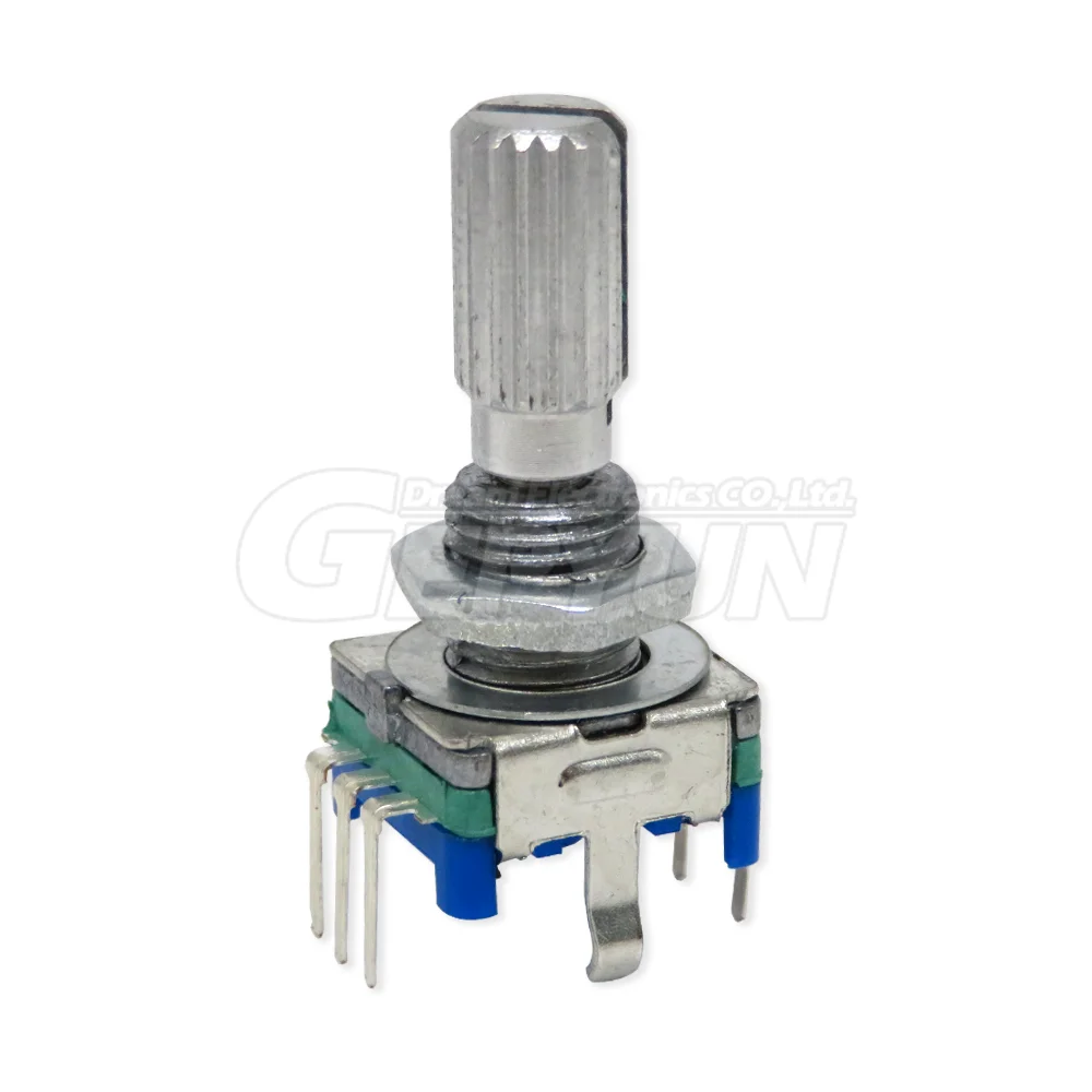 5PCS/LOT 20 Position 360 Degree Rotary Encoder EC11 w Push Button 5Pin Handle Long 15/20MM With A Built In Push Button Switch