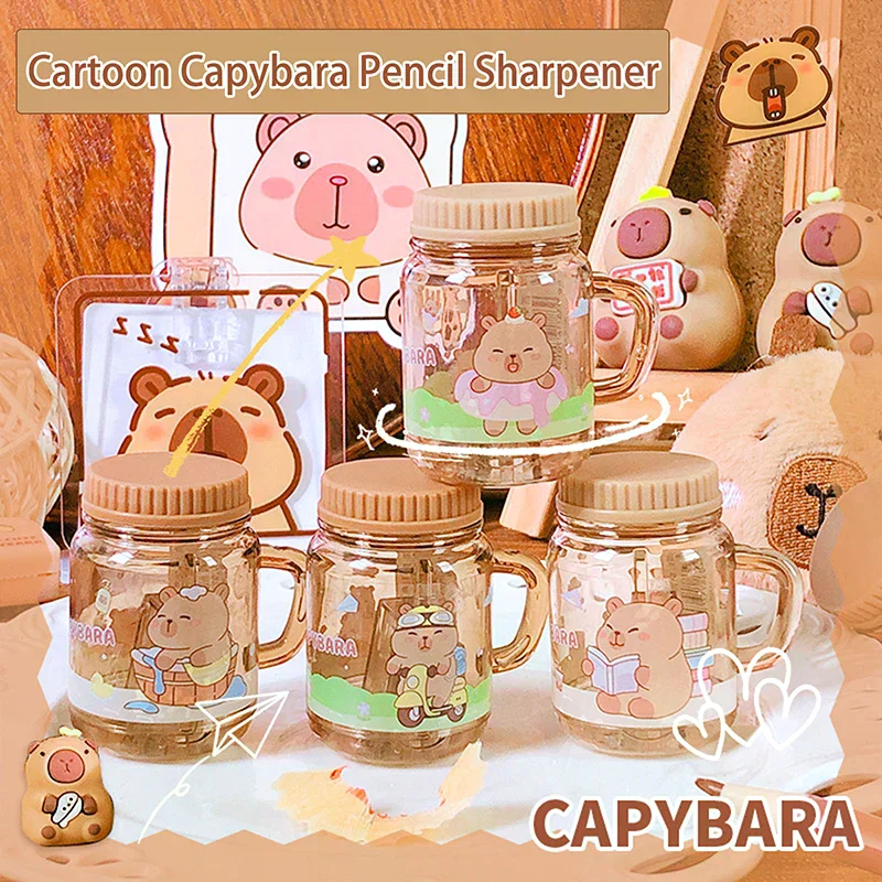 Sharpener Stationery 2pcs Kawaii Portable Capybara Creative Cartoon Supplies Student For Office Use Great For Journaling
