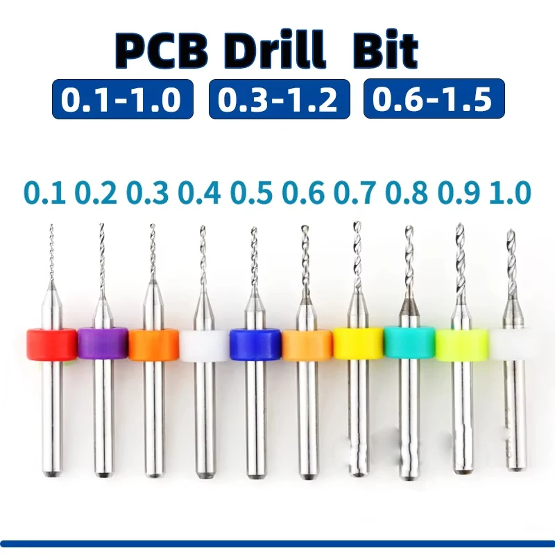 10Pcs PCB Drill Bits Set Tungsten Carbide Micro Mini CNC Drilling Tool For Circuit Board Jewelry