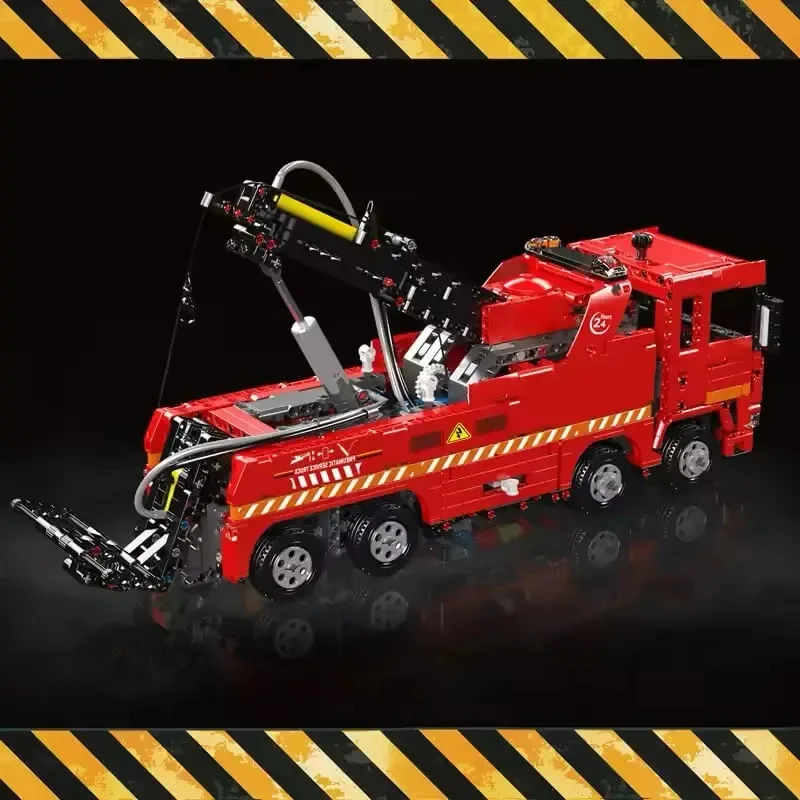 Mould King 19017 Technical The Motorized Air-Operated Rescue Truck Building Blocks MOC Vehicle Brick Toys For Kid Christmas Gift