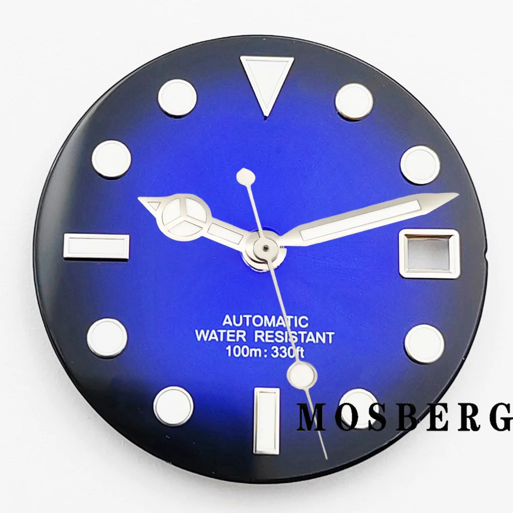 Стерильный циферблат часов 29 мм со стрелками, подходит для часов 3,0, 3,8 часа для NH35 NH36, аксессуары для часов с механизмом, детали