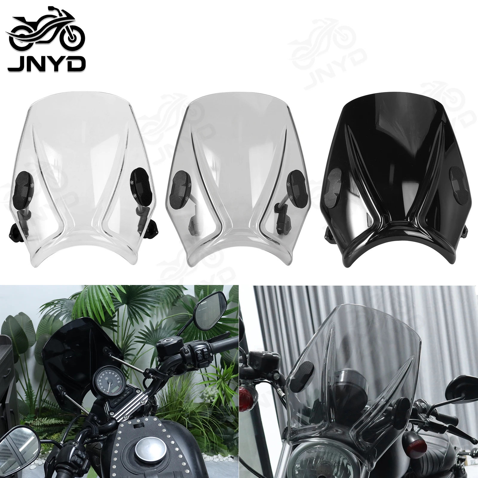 JNYD Motorcycle Adjustable Windscreen Windshield Universal Wind Deflector For Honda CL500 CL300 Motocross Accessories