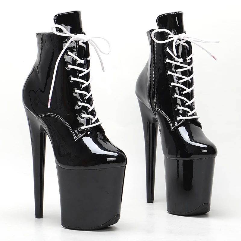 Leecabe 20cm/8inches Patent upper Fashion High Heel platform Pole Dancing boots