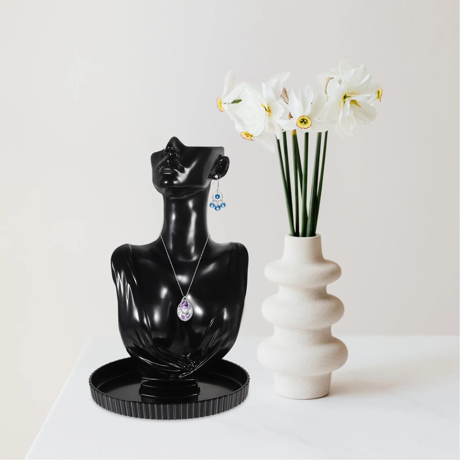 Jewelry Display St Earring Racks Models Bust Storage Plastic Jewelry Holder Necklace ganizer Desk Decor Stylish Look Premium