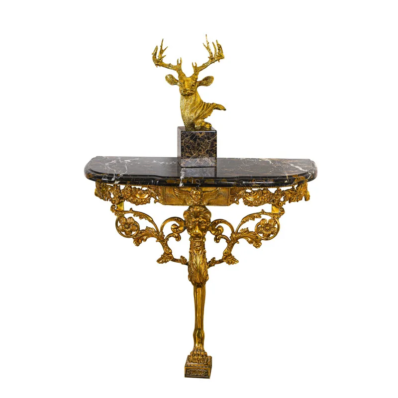 

All-copper retro European-style Italian brass marble all-copper entrance platform