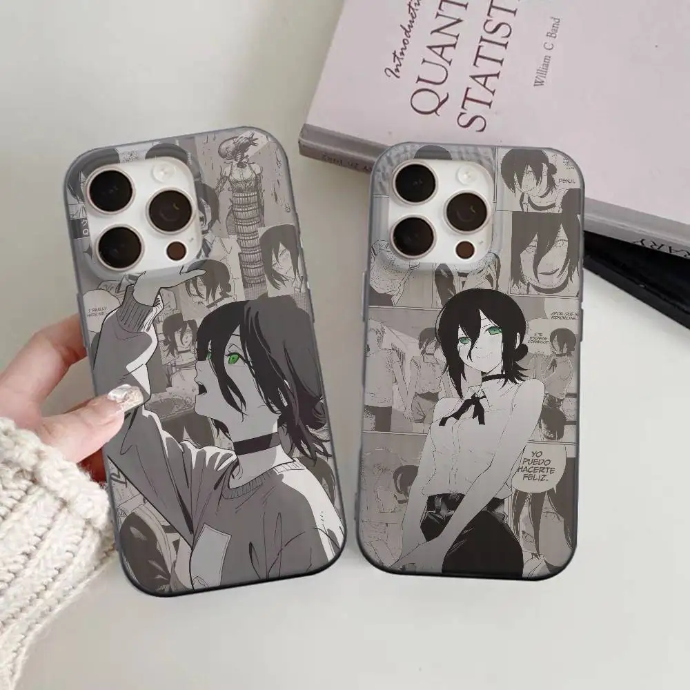 Anime Chainsaw Man Cute Reze Weiche gewellte Handyhülle für iPhone 11 12 13 14 15 16 17 Pro Max Plus Ripple Silikonhülle