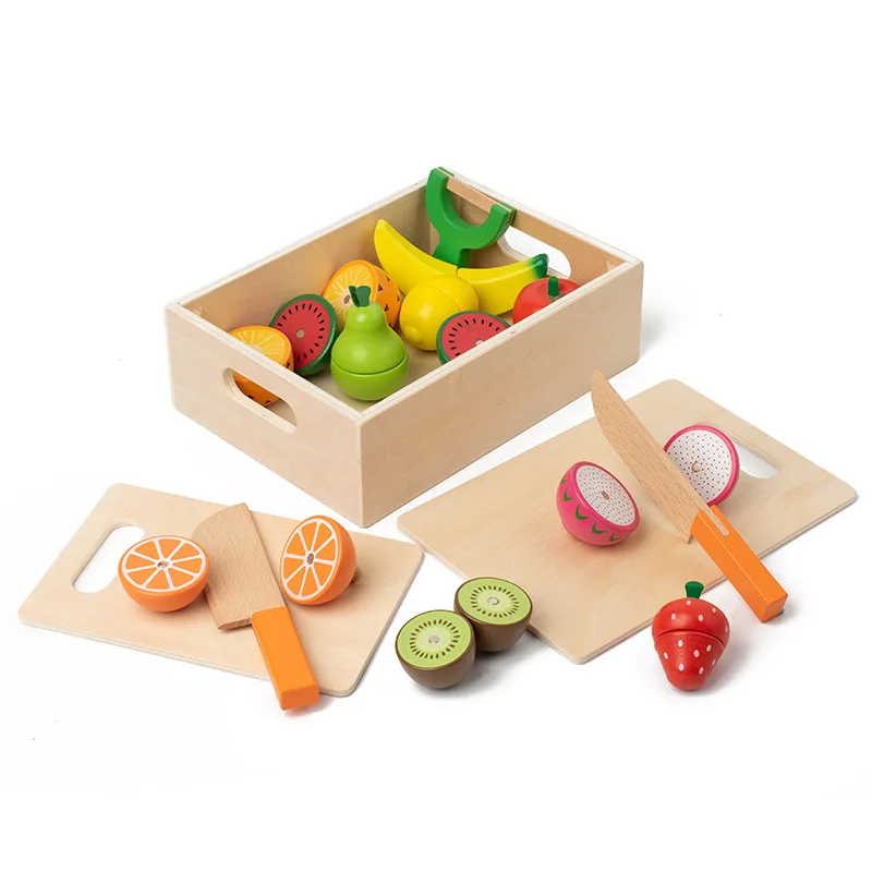 Jouet magnétique pour fruits et légumes pour tout-petits, ensemble de jeu de coupe en bois pour la cuisine préscolaire