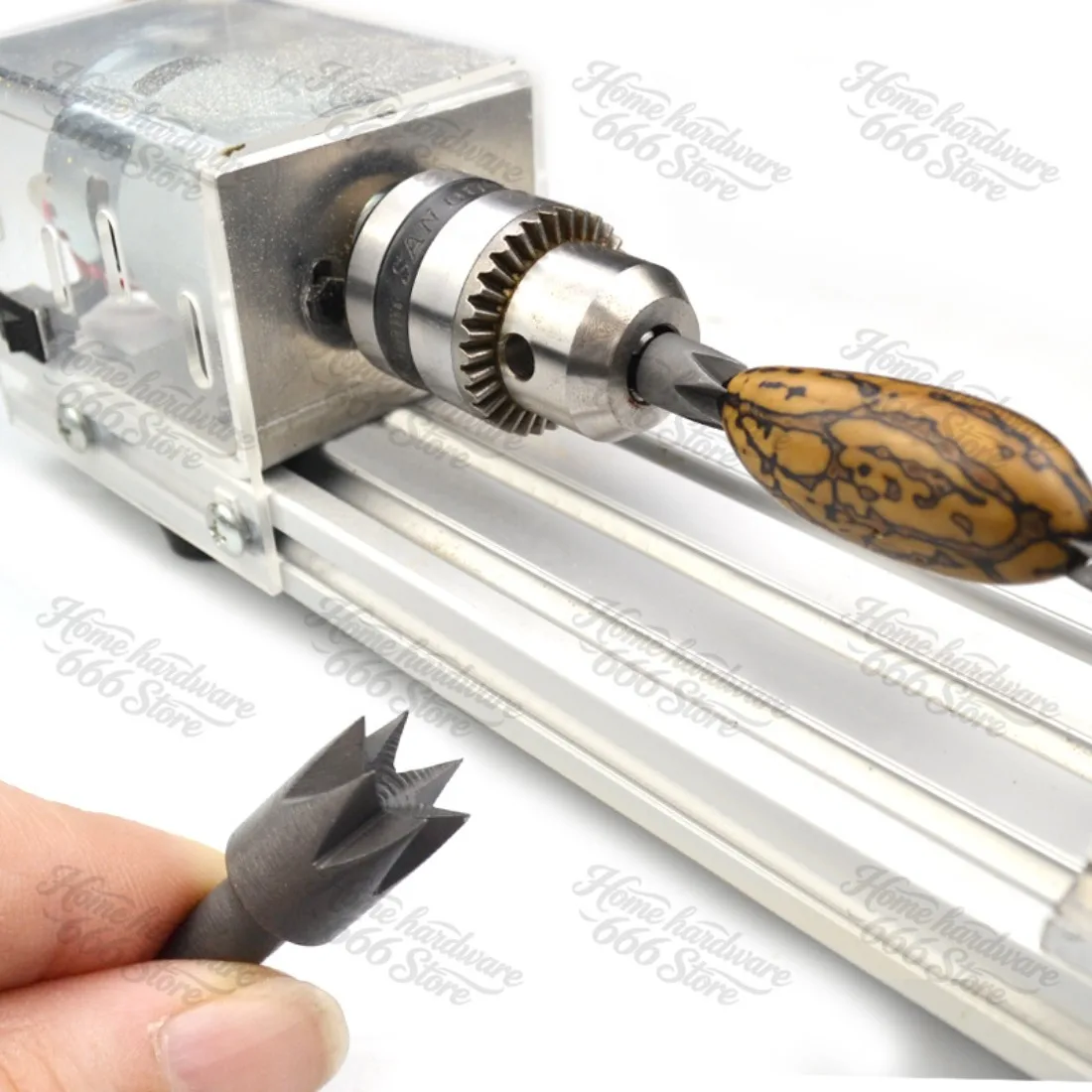 Woodworking Lathe Accessories Plum Blossom Thimble Top Bead Chuck Top Tail Rotary Tool Rest Miniature Small Straight Handle Tail