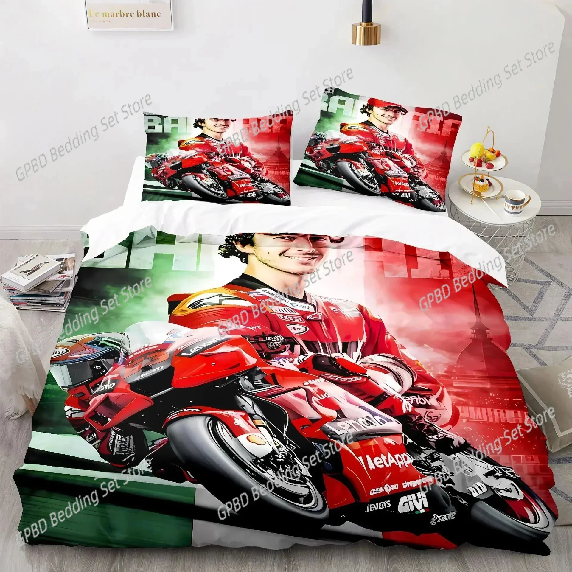 3D Print Marc Marquez 93 3D Bedding Set Duvet Cover Pillowcases Single Twin Full Queen King Size Home Decor Quilt Boys Gift Quil