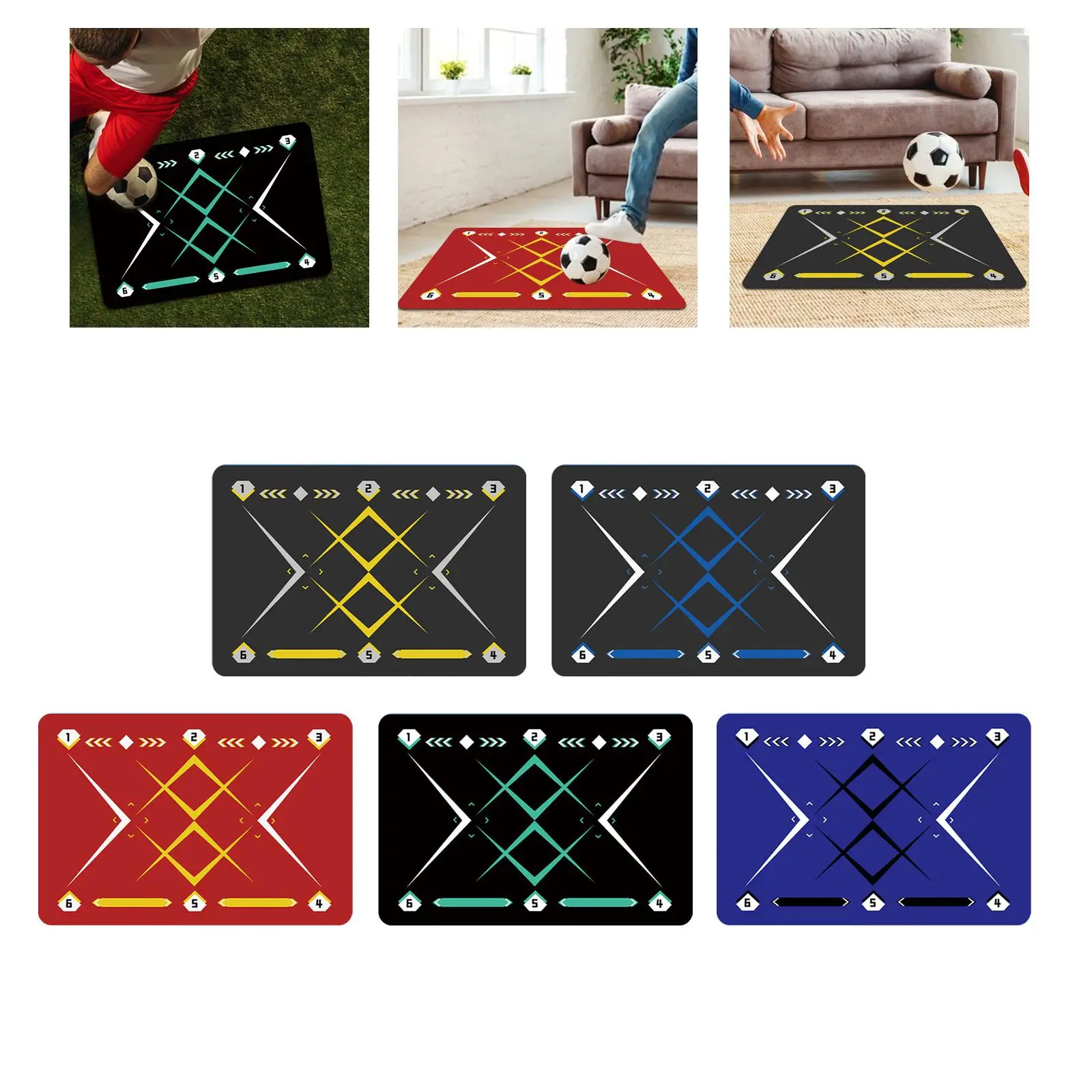 Football Footstep Training Mat Pad House Player Training Aid Dribble Training