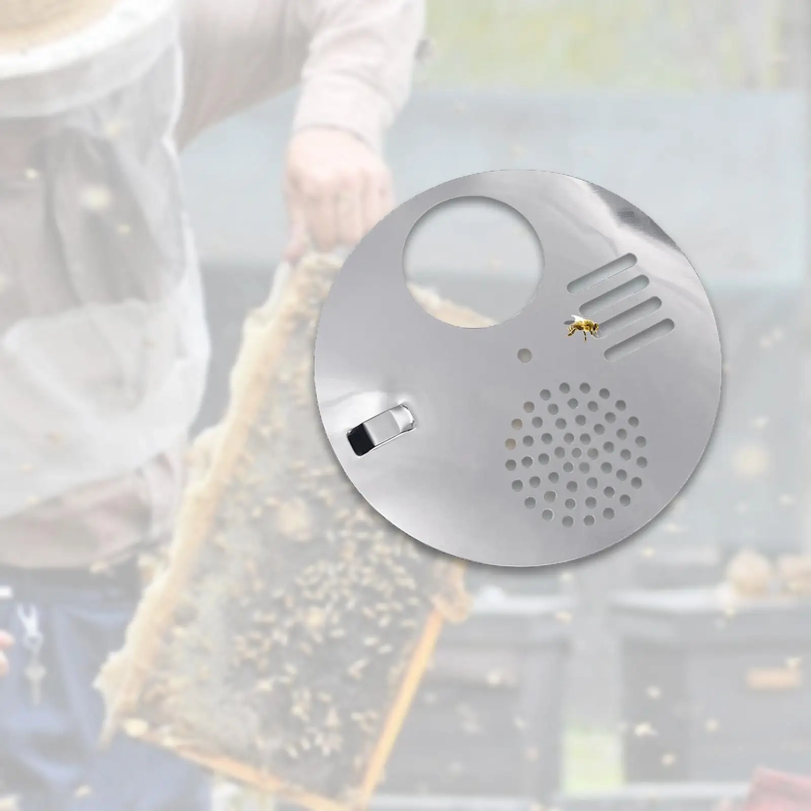 10x Metal Bee Hive Box Door Disc Adjustable Diameter 12.5cm Beehive Entrance