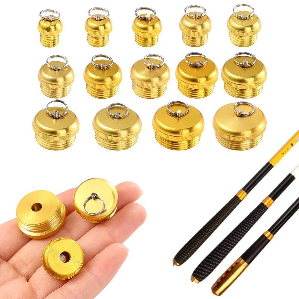 

Accessories Gold Fishing Pole Metal Aluminum Alloy Fishing Rod Rear Plug Pole Butt Caps Rod Stopper Screw Rod Bottom Protector