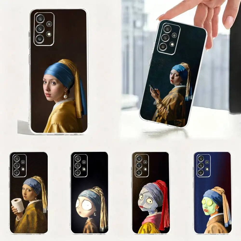 Girl With A Pearl Earring Johannes  Phone Case For S25,S24,S21,S22,S23,S30,Ultra,S20,Plus Samsung Transparent soft case