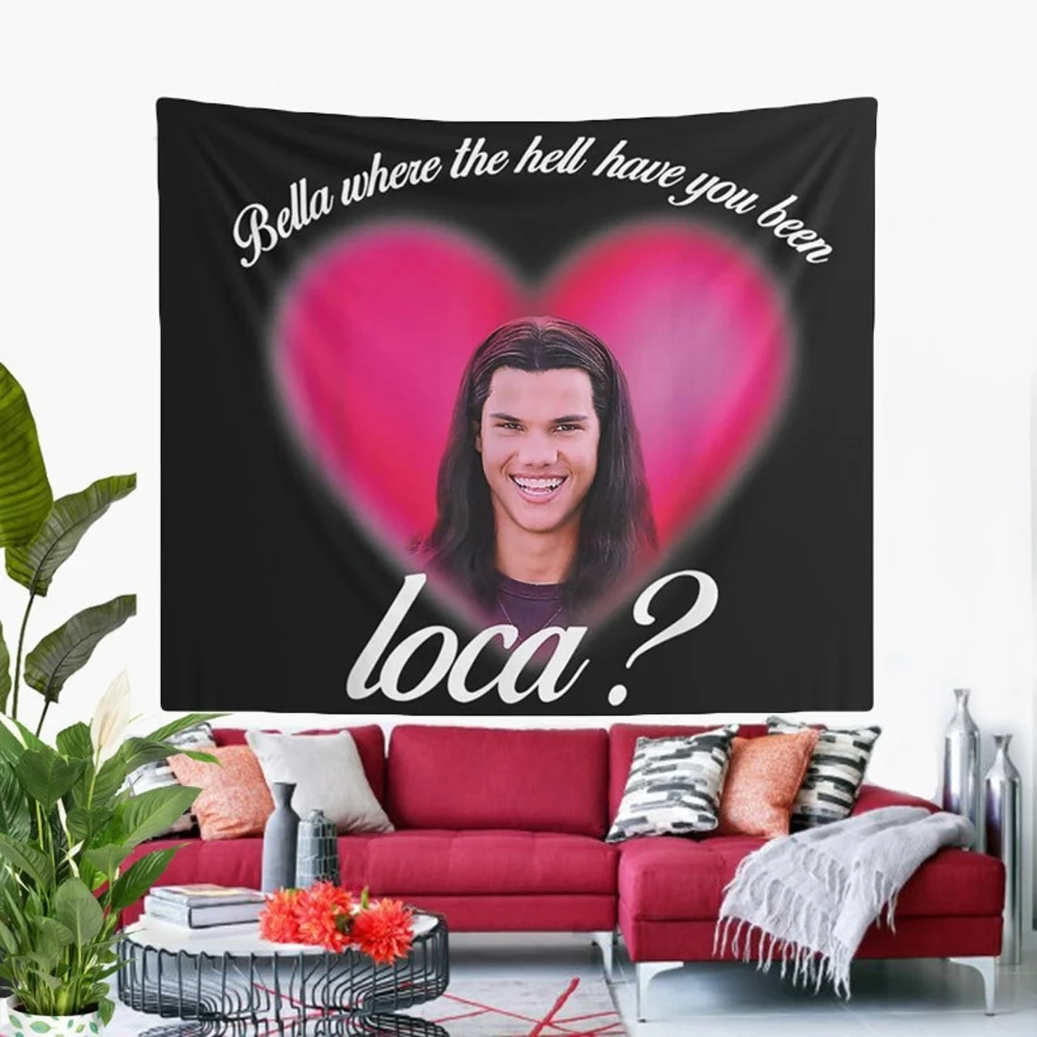 أحب بيلا الوردية حيث الجحيم لقد كنت نسيج لوكا، علم بيلا لوكا المضحك، نسيج المشجعين الأسود بيلا جاكوب #3