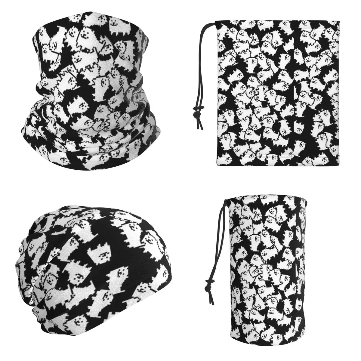 Undertale Annoying Dog Video Game Cute Bandana Neck Gaiter Printed Face Scarf Hiking Fishing Face Mask For Men Women Breathable