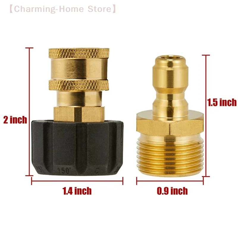 

【M】Swivel M22 To 1/4" 3/8" Quick Connect Hitch Kits For High Pressure Wash Sprinkler To Hose Adaptor Connection 5000 PSI