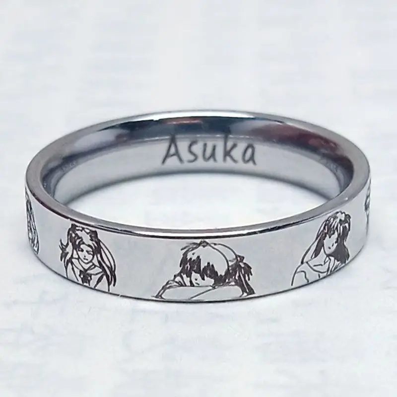 Neon Genesis Evangelion anime peripheral Asuka Ayanami Rei cartoon ring creative personalized ring couple holiday gift wholesale