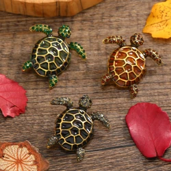 Trendy Green Enamel Turtle Brooches For Women Minimalist Classic Metal Animal Brooch Pins Fashion Jewelry Gifts