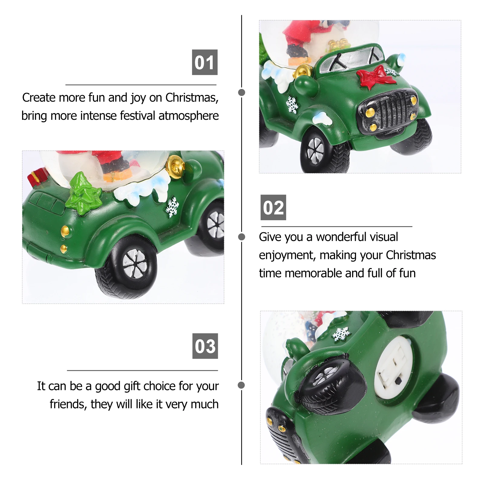 

Santa Claus Car Ornaments Christmas Decoration Xmas Desktop Luminous Crystal Tabletop