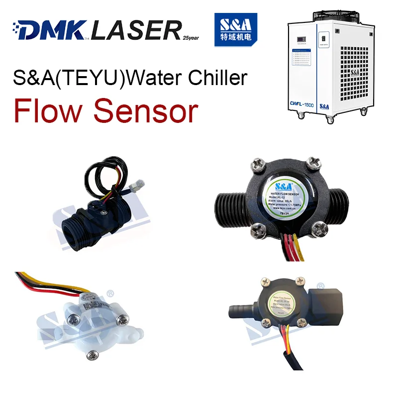S&A TEYU Water Chiller Flow Sensor YT-30 HL-12 YT-100 KZ-X4 YT-12 HL-30 For Laser Welding/Cutting Chiller Machine CWFL Series