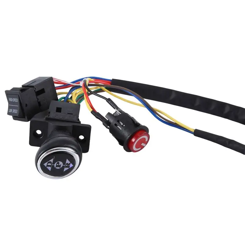 ABXE-2X Children Electric Car DIY Modified Wires And Switch Kit, Kids Electric Car 4WD Ride On Accessories Single Line