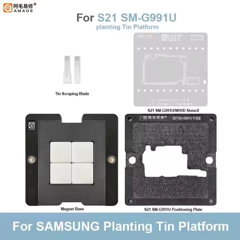 AMAOE Middle Layer Reballing Stencil Template For Samsung S21 SM-G991U/0/W/D-S Position Plate Planting Tin Platform