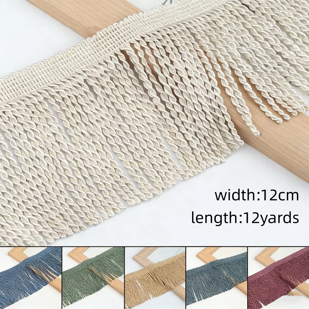 Image of 12 Yards/Lot Geflochtene Quastenborte Polsterung Vorhang Lampen Fransen Seil DIY Kostüm Gold Fransen Vorhang Zubehör