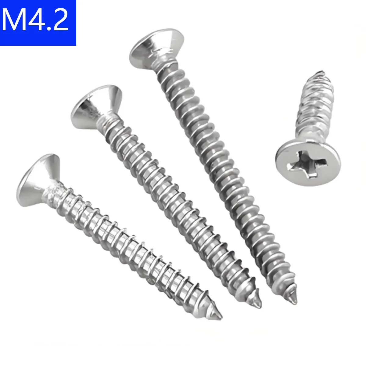 M4.2 304 Stainless Steel Flat Head Phillips Self Tapping Screws  Wood Screws GB 846  DIN 7982