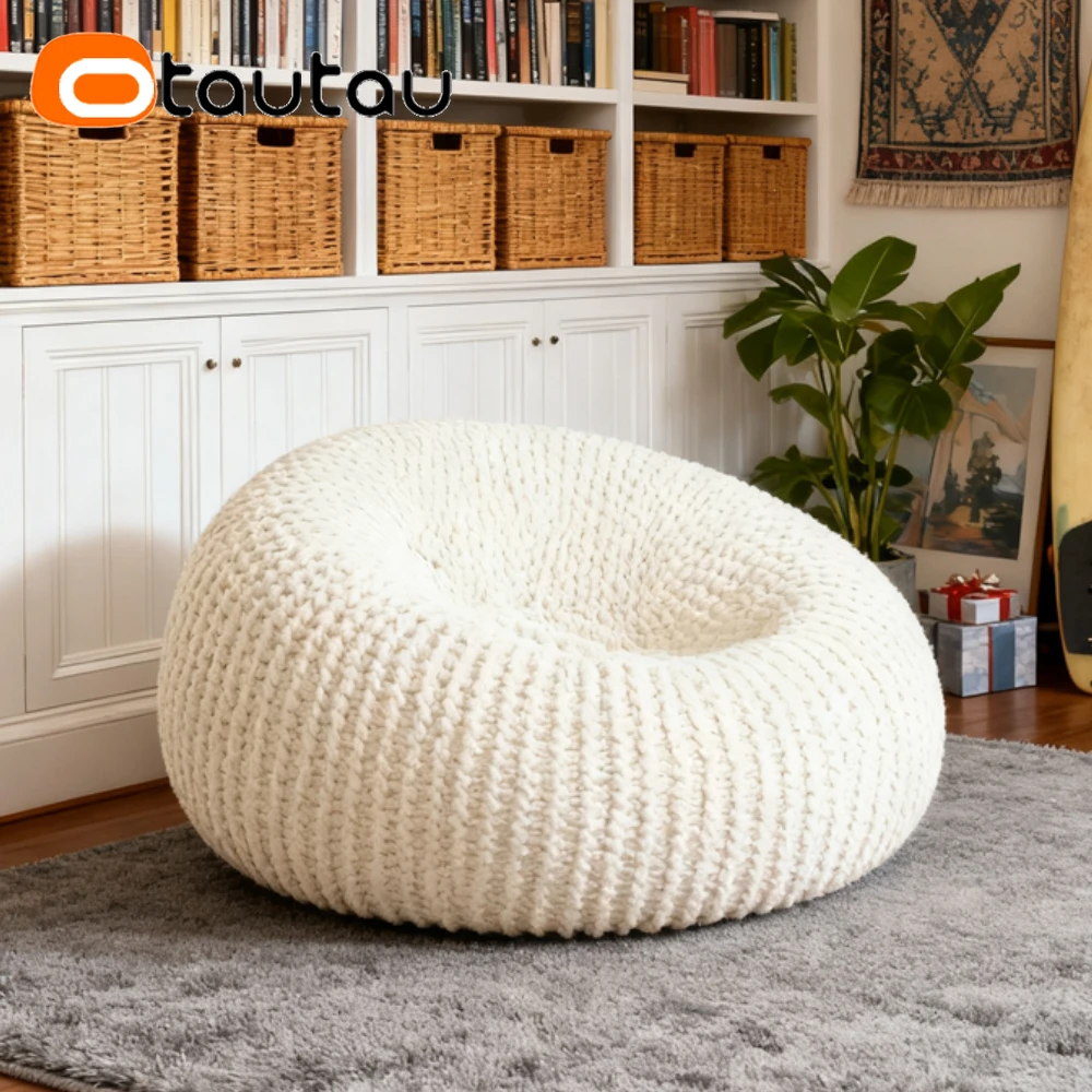 

OTAUTAU Вязаная сумка-погремушка для детей и взрослых, чехол для пуфа, османский футон для салона DD233【без наполнителя внутри! Нужен купить наполнитель самостоятельно!】