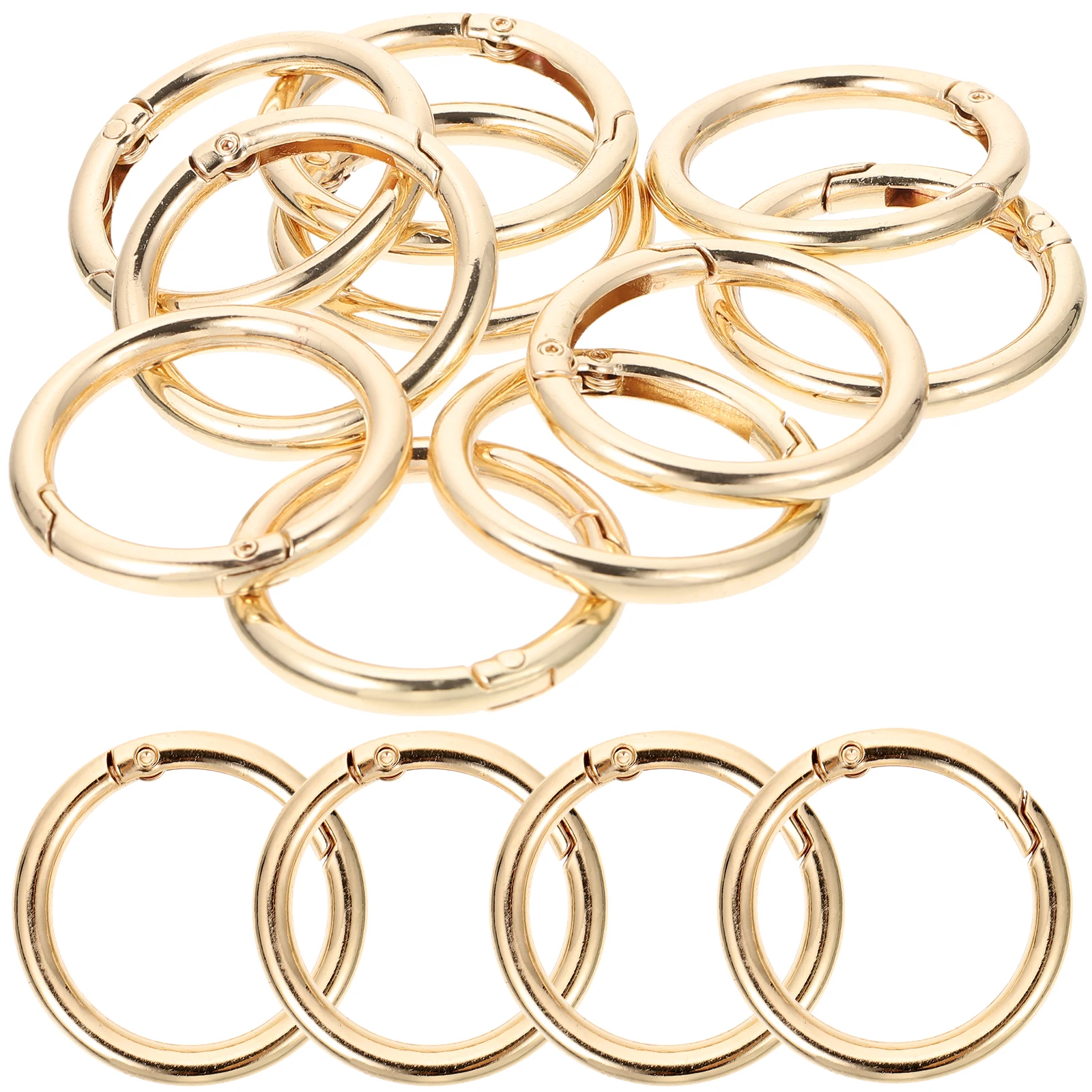 

10 Pcs Key Ring Flat Chain Clip Small Split Rings Alloy Keychains Hoop Circle Crafts