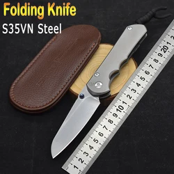 Chris Reeve CR S35VN Blade Ball Bearing Stone Wash Titanium Alloy Survival Tool Outdoor Camping Knife High Hardness Sharp EDC