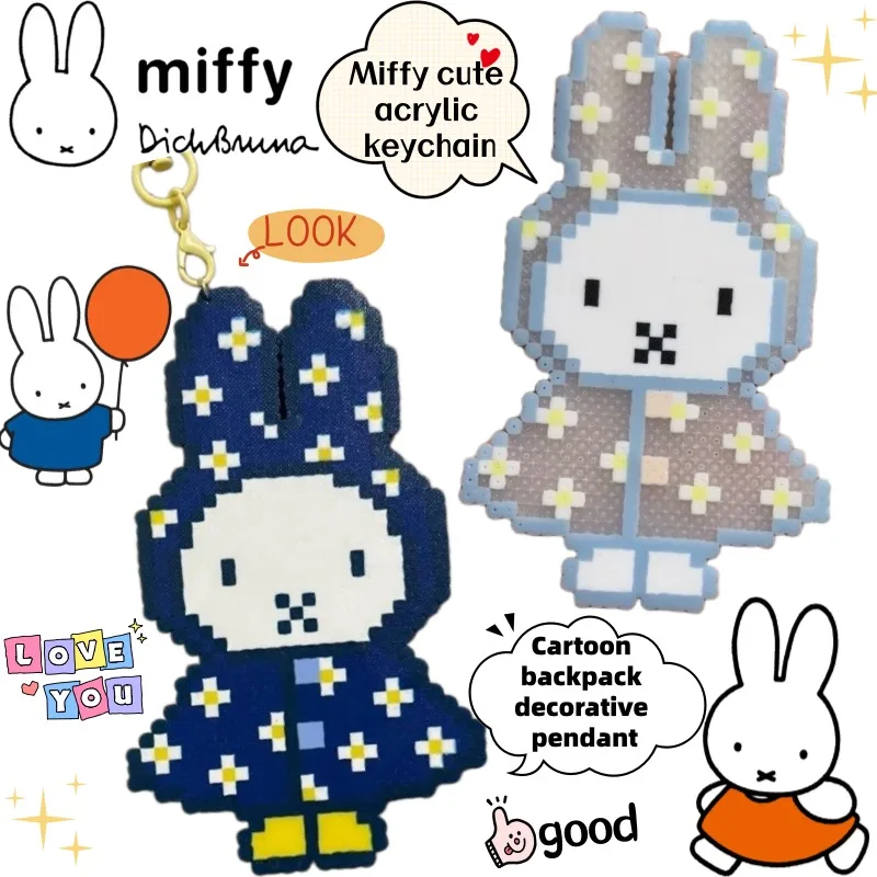 

New Miffy Secondary Creative Cute Kawaii Acrylic Keychain Cartoon Personality Anime Peripheral Backpack Decorative Pendant Gift
