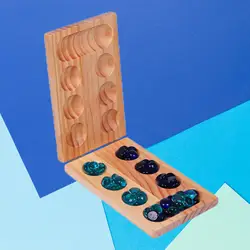 African Mancala Board Game, 2 Player Game with 48 Stones Party Game Strategy