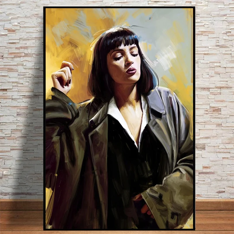 Pulp Fiction Classic Movie Quentin Tarantino Vintage Art Painting Funny Canvas Painting Poster Pictures for Bedroom Home Decor