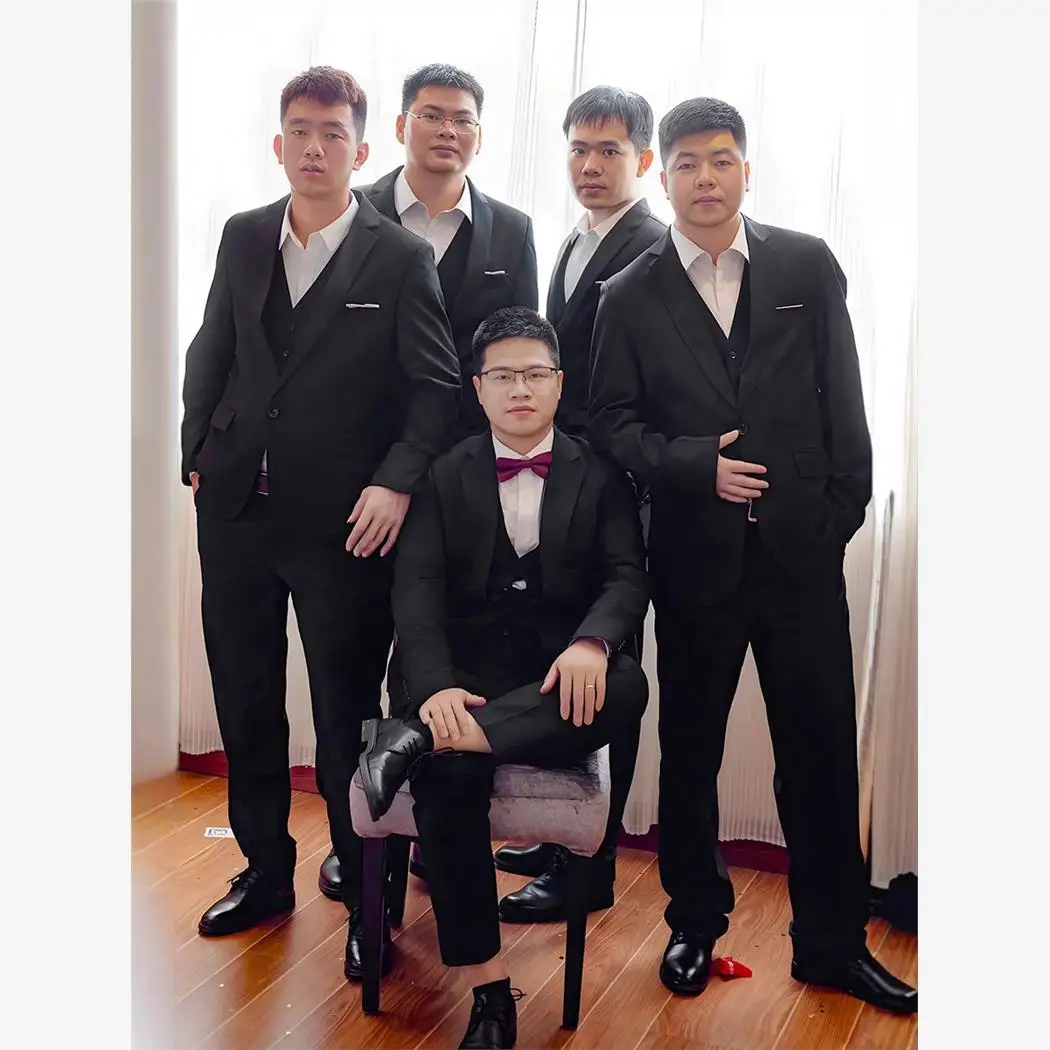 

Wedding Suit Set Men's Formal Wear Brother's Outfit Clete Wedding Outerwear Large Size Special Wide Fit Button Decor