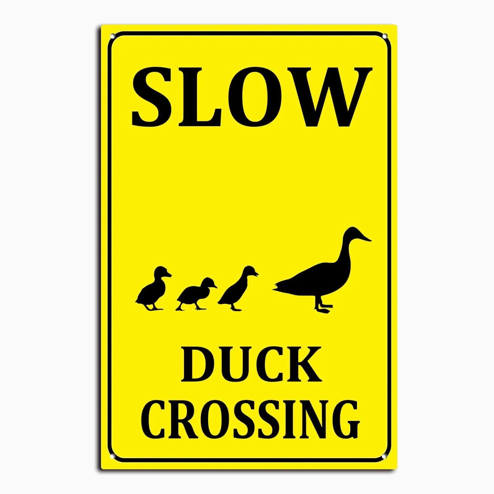 THUANCKY Slow Duck Crossing Yard Sign Metal Aluminum Road Sign Funny Home Decor 8X12inch/Tin Sign