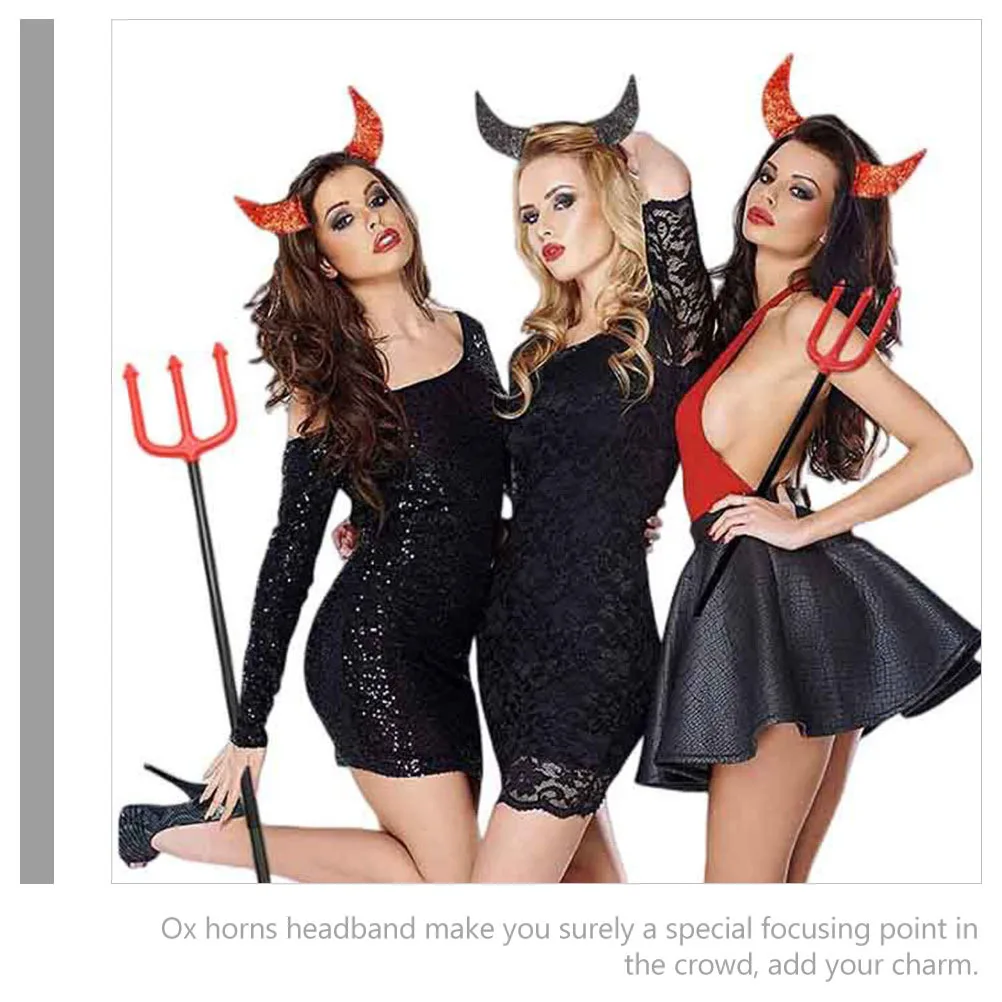 

Trident Devils Horns Ox Headband for Halloween Headbands Costume Props Accessories