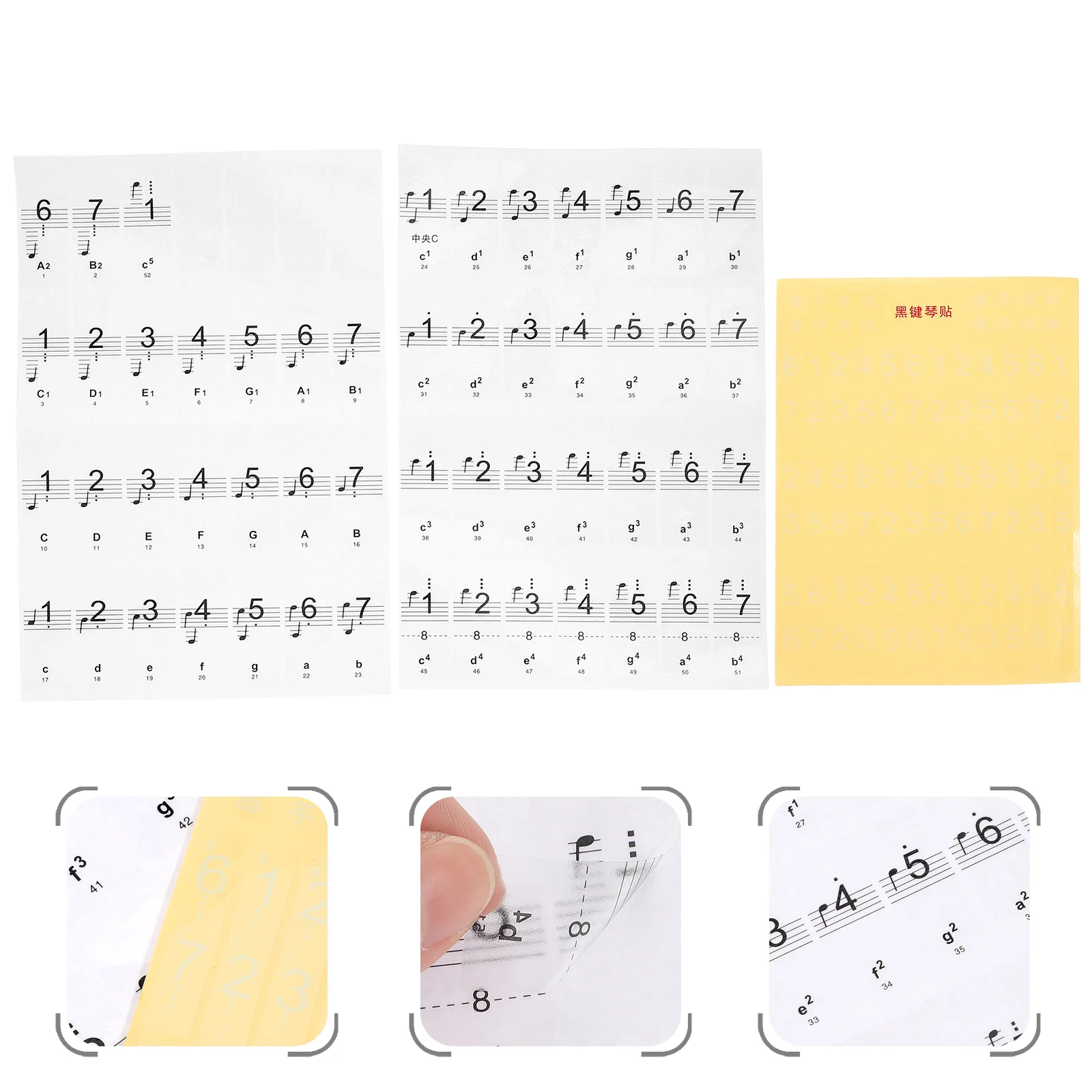 Removable Keyboard Note Decals Piano Letter Stickers for Beginner Introductory Child