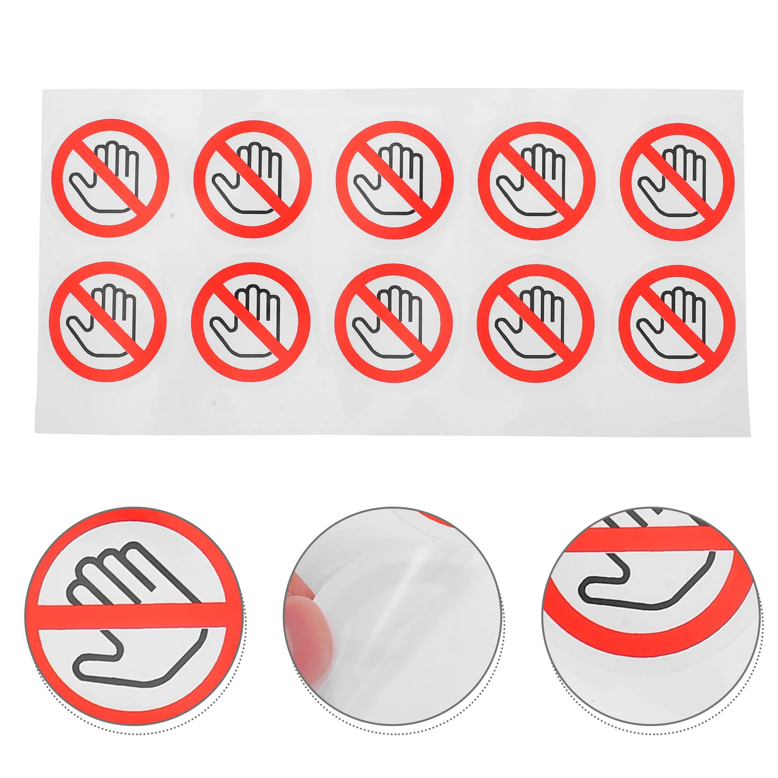 

20Pcs Do Not Touch Warning Labels Round Vinyl Stickers 40mm High Visibility Self Adhesive Safety Decals for Machinery Equipment