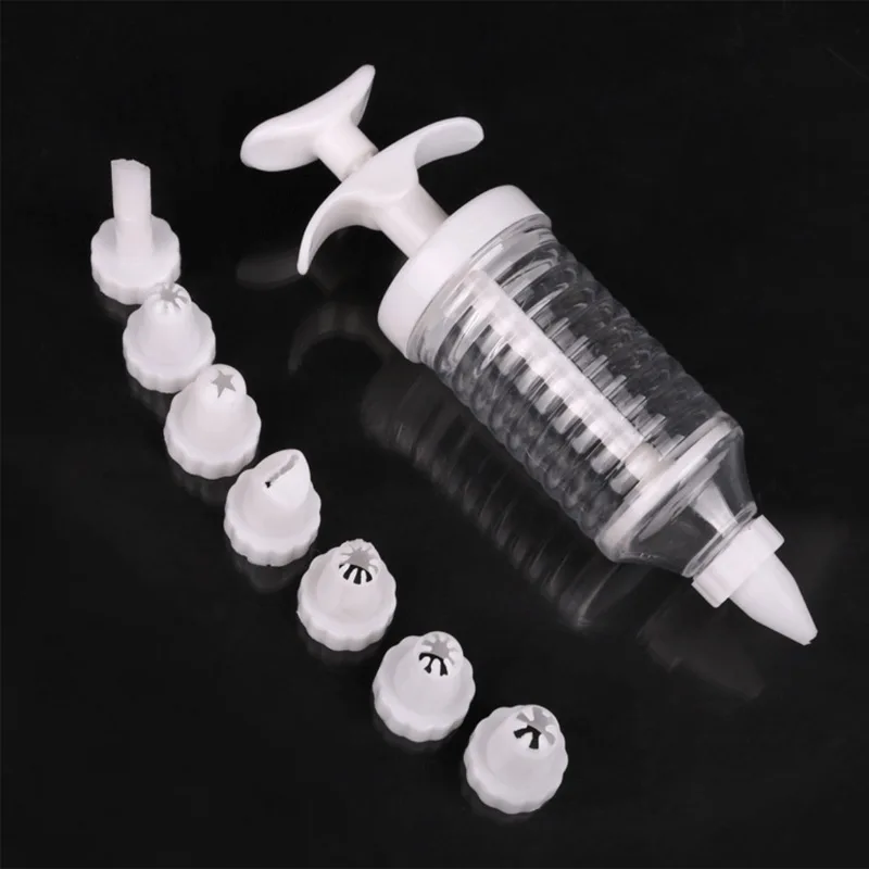 Delicate Cake Decorating Icing Piping Cream Syringe Tips 8 Nozzles Set Tool for kitchen baking use